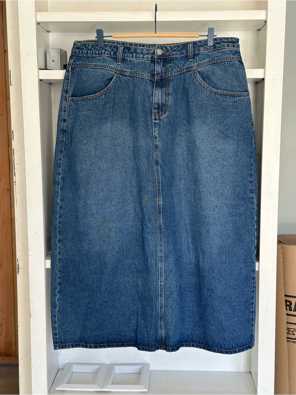 SHEIN Curve Denim Maxi Skirt